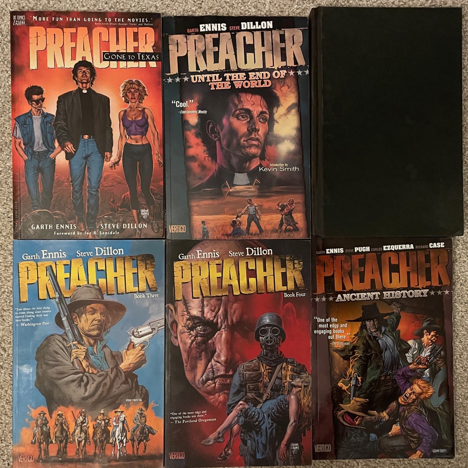 Preacher Comic Lot - Vol. 1, 2, Books 3, 4, 5 (HC) & Ancient History (Vertigo)