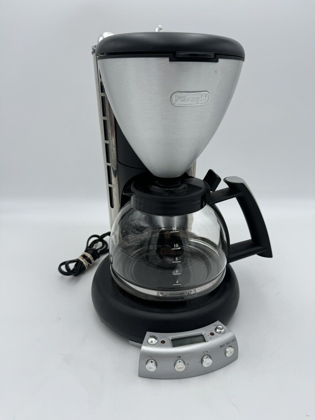 DELONGHI 12-Cup Retro Drip Coffee Maker Programmable EUC Clean Glass Carafe