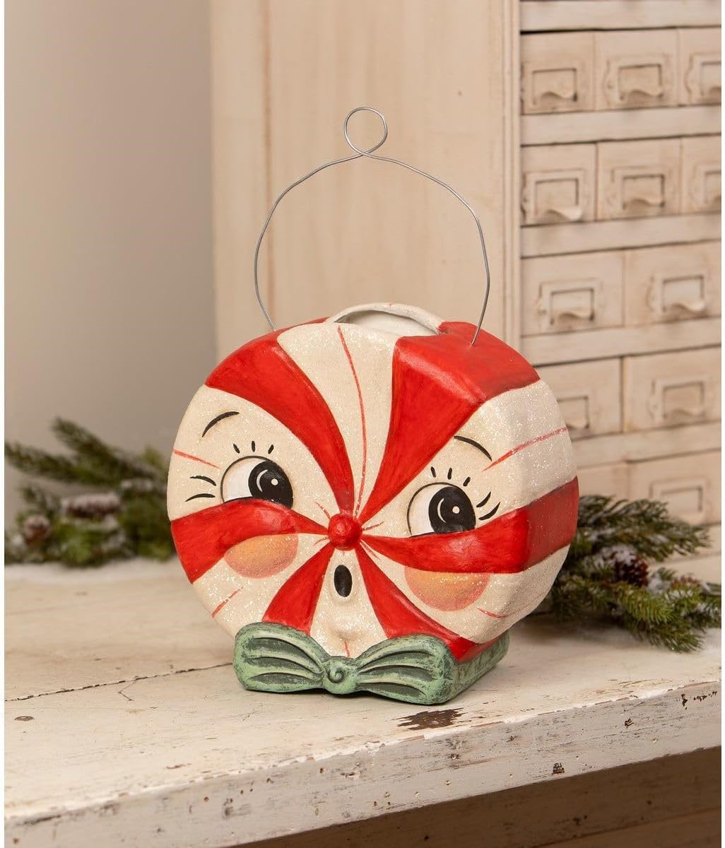 Bethany Lowe Large Merrymint Bucket Peppermint Christmas Johanna Parker