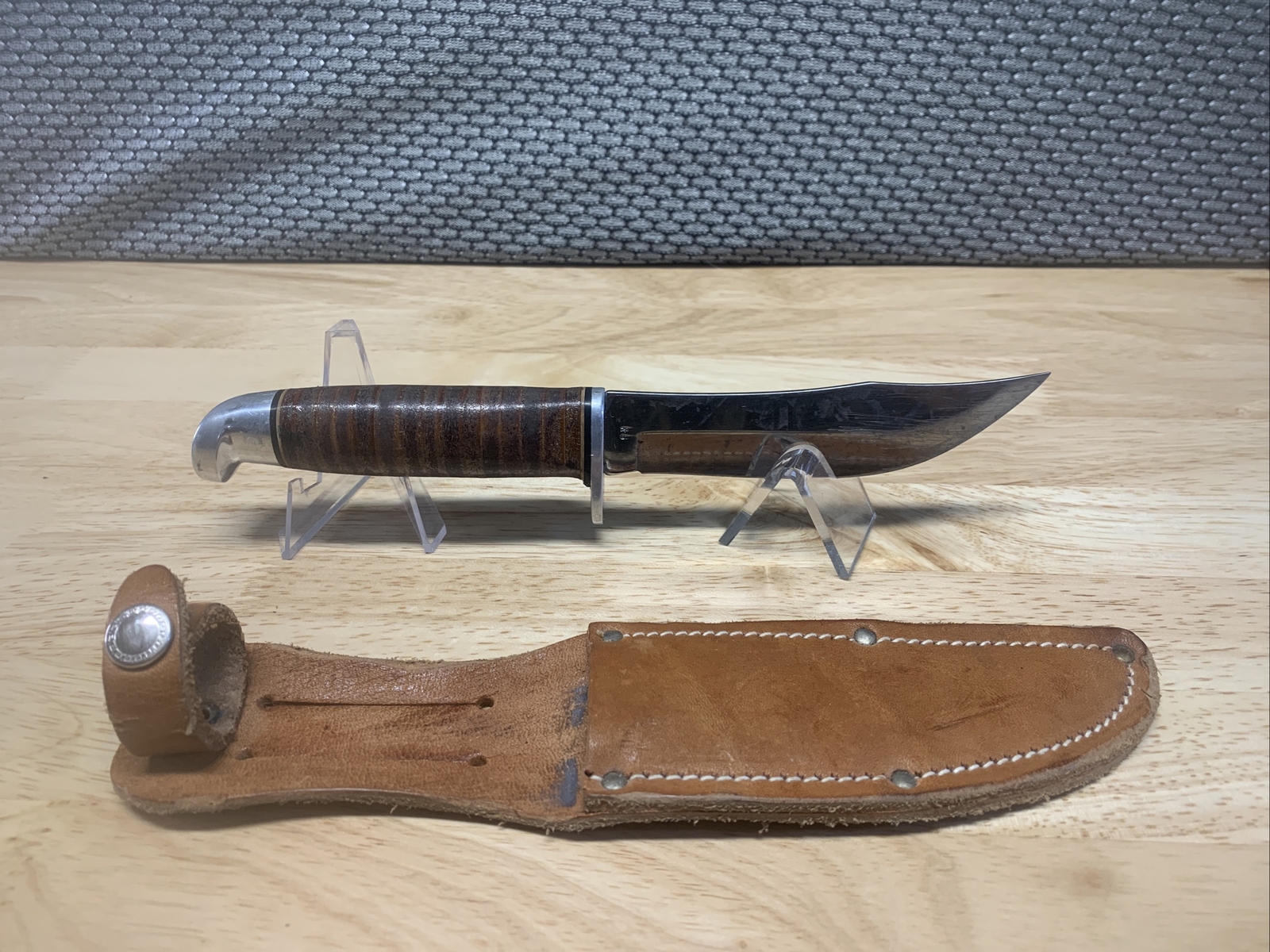 West-Cut K-5 Leather Wrapped Handle Fixed Blade Knife w/ Sheath West Cut