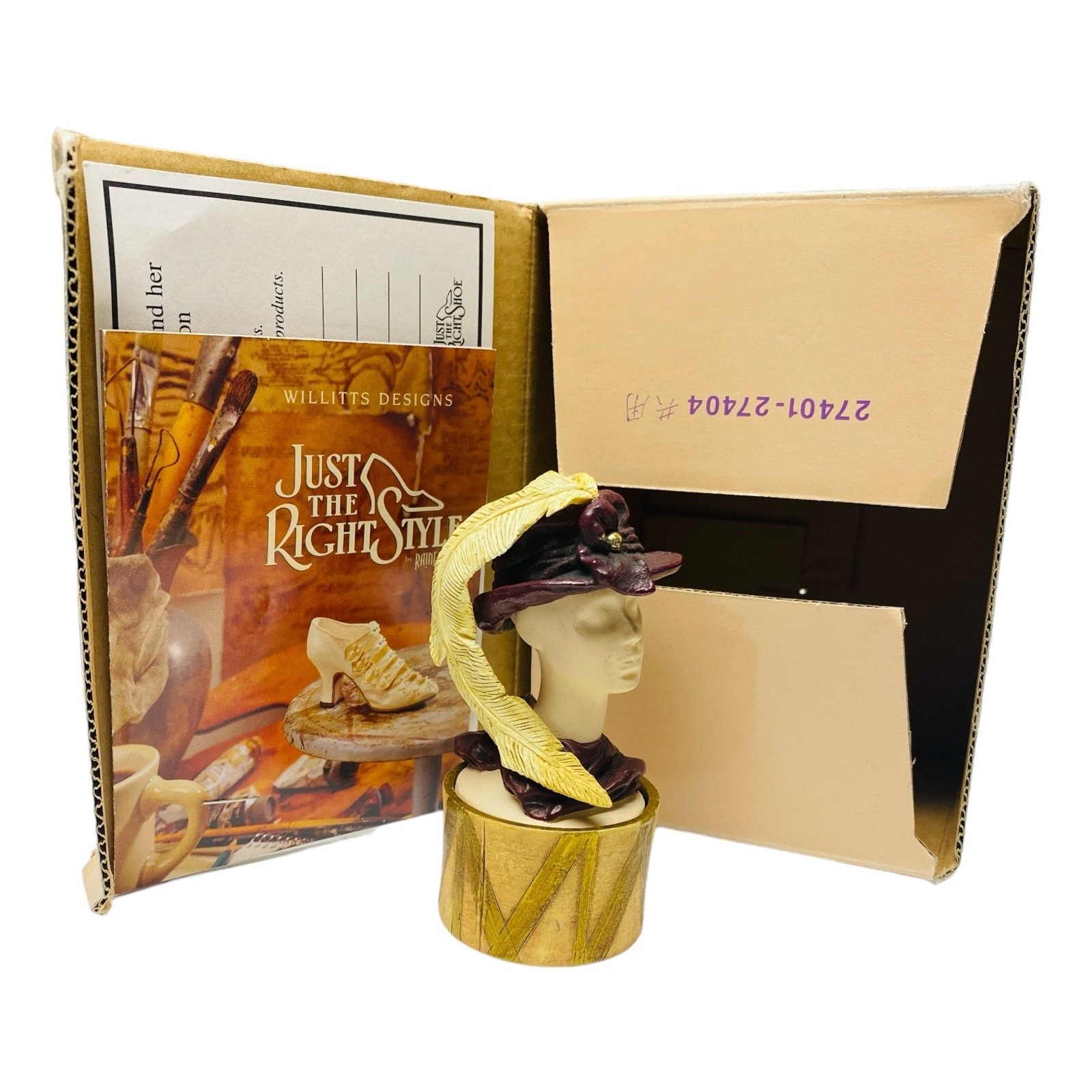 Raine Willitts Trinket Box Just the Right Style Feather Flair Hat 27401 MIB 1999