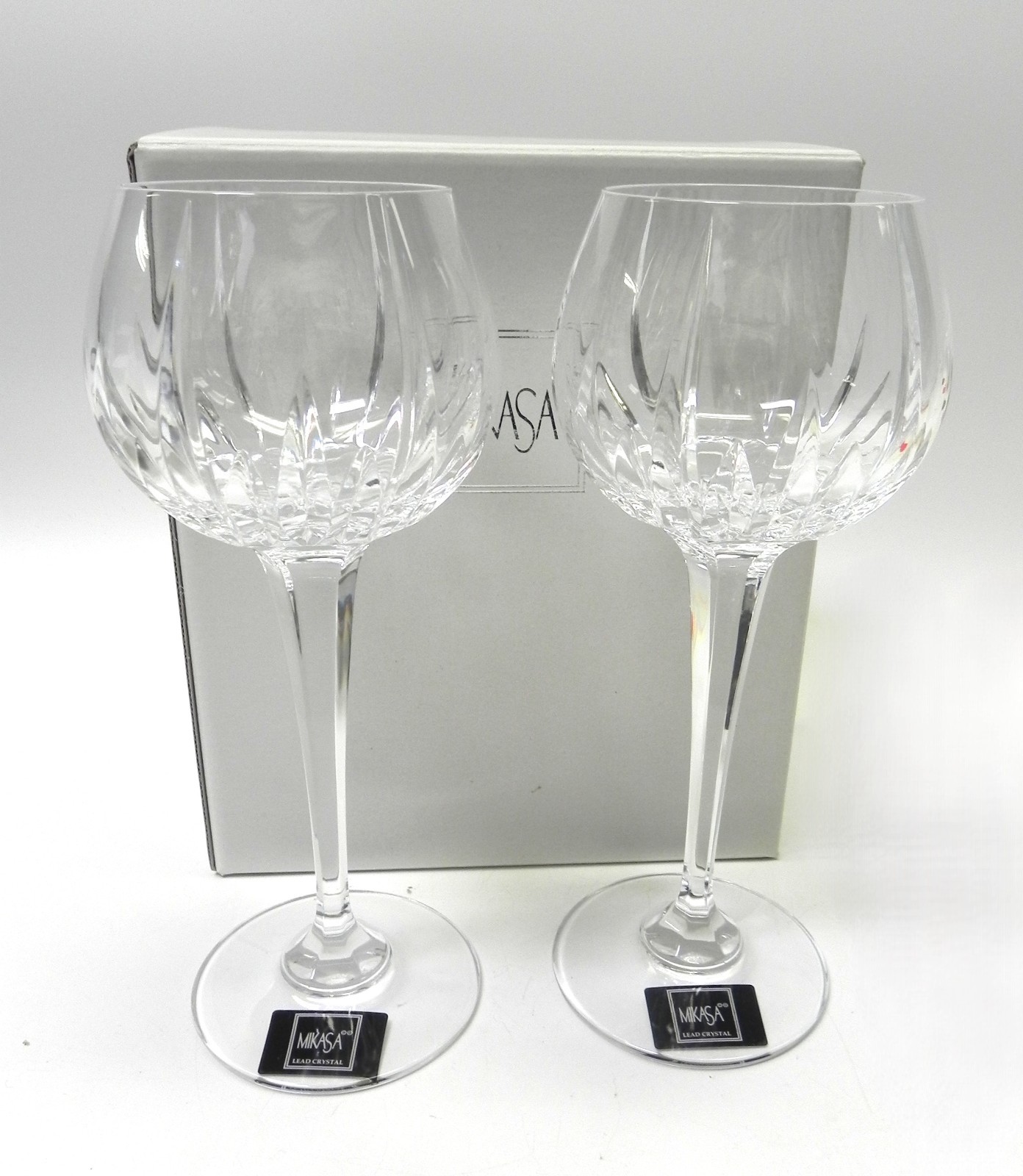 Mikasa 2 Piece Artic Lights Wine Hock Glasses in Original Box