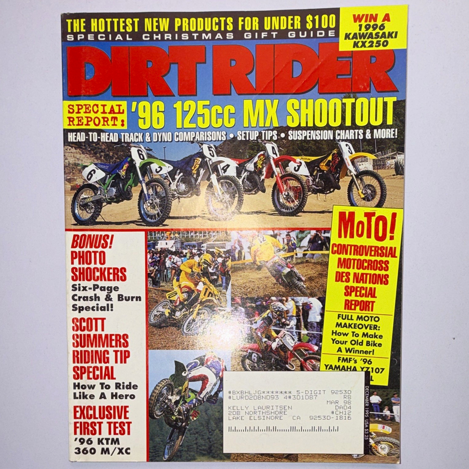 Dirt Rider Magazine December 1995 - Christmas Issue 96’ 125cc Shootout Special Dirt Rider Magazine December 1995 - Christmas Issue 96’ 125cc Shootout Special