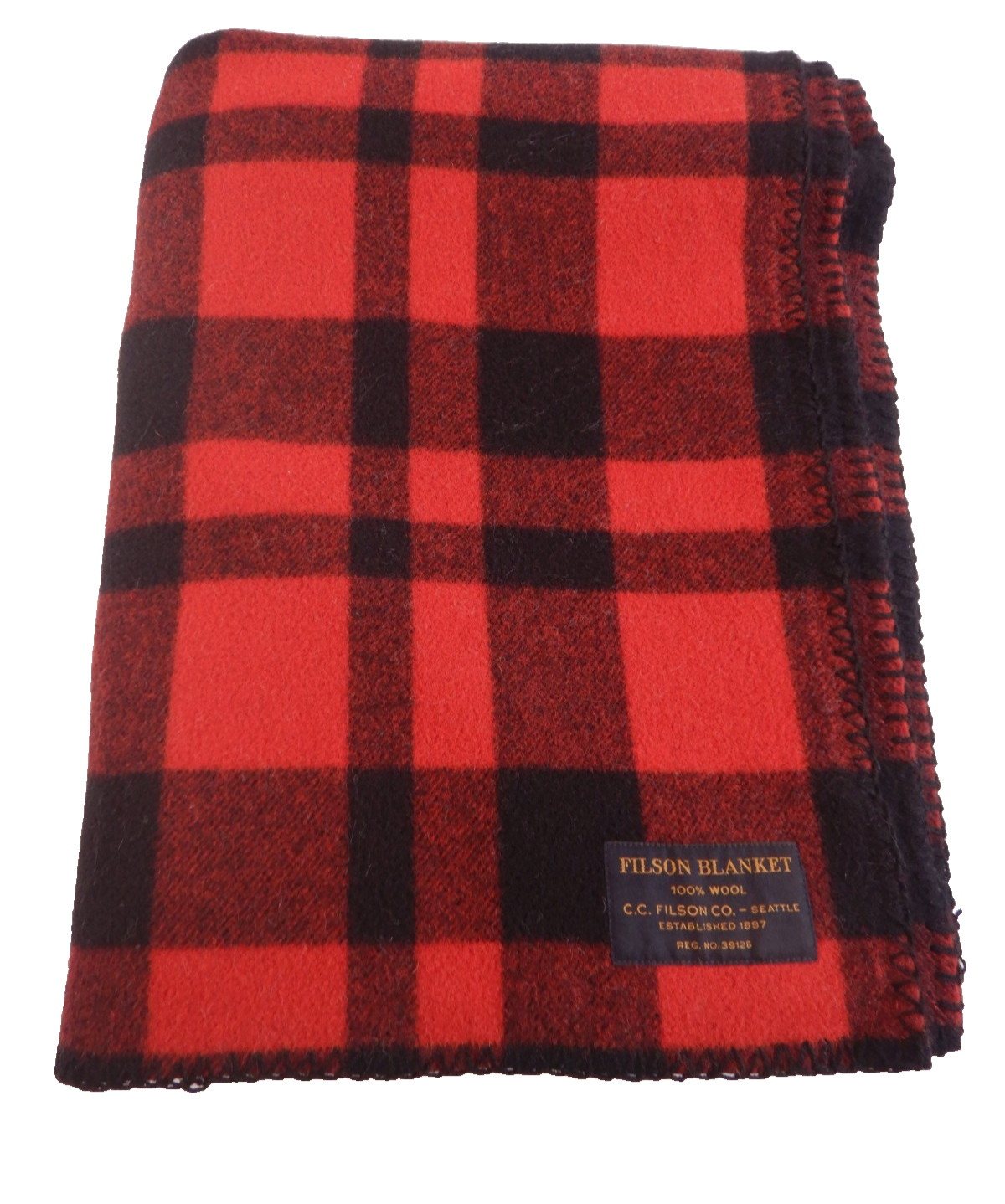 Filson Mackinaw Wool Blanket Red and Black Heritage Plaid 59 X 80