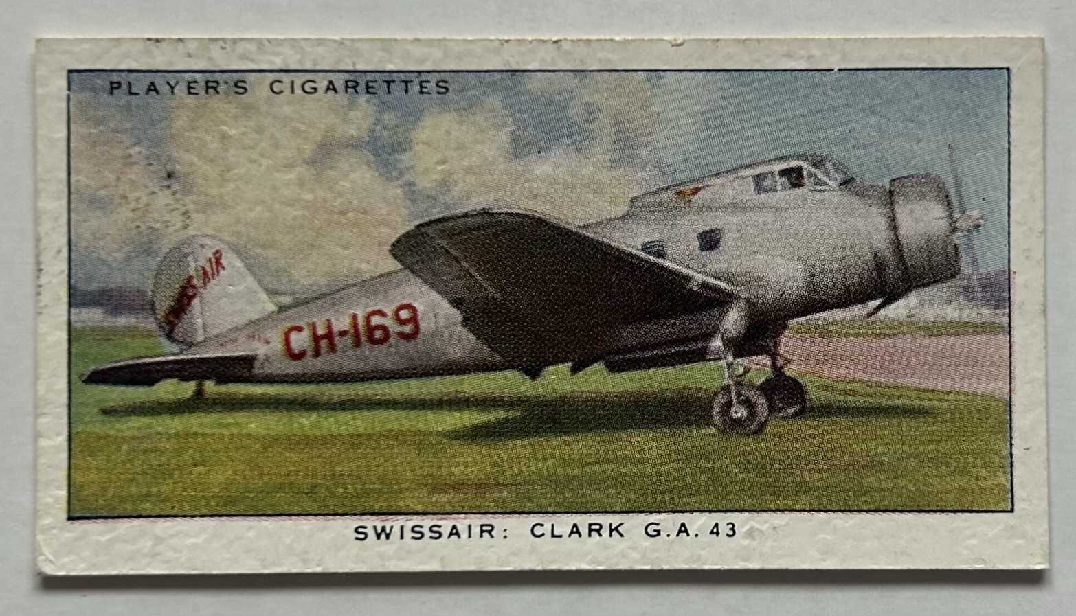 Player’s Tobacco Card Swissair Clark GA-43 Airplane CC3