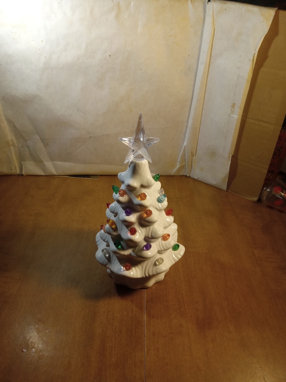 White Ceramic Christmas Tree Lights Nostalgic Holiday 8\