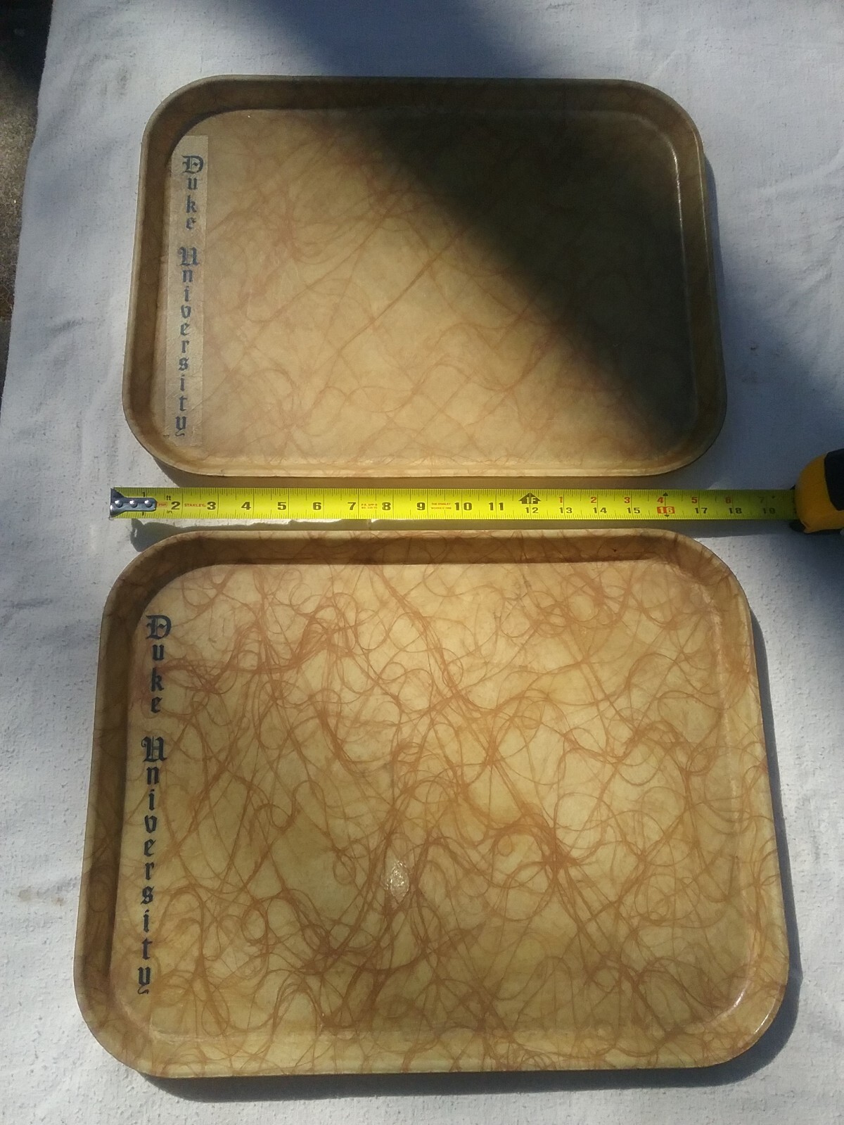 LOW PRICE Lot of 2 Vintage Duke University Dining Cafeteria Trays HTF Rare VGC