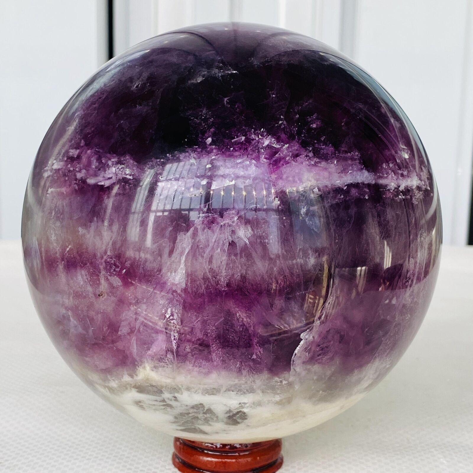 3200G Natural Fluorite ball Colorful Quartz Crystal Gemstone Healing