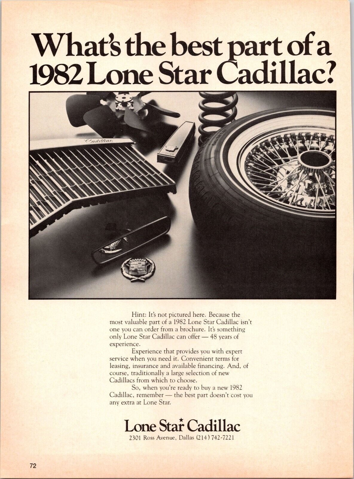 1981 Print Advertisement Dallas Tx Lone Star Cadillac Ad Print