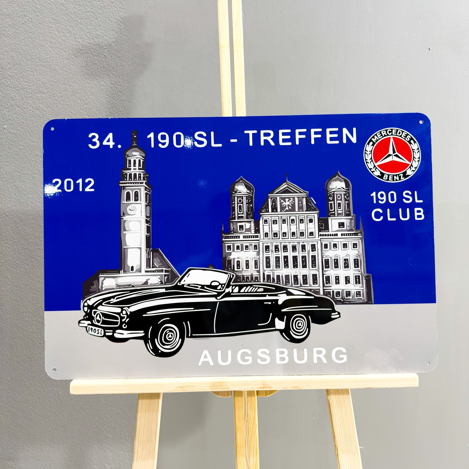 Mercedes 190 SL Treffen Augsburg 2012 Metal Sign – 40 × 60 cm (15.7” × 23.6”)