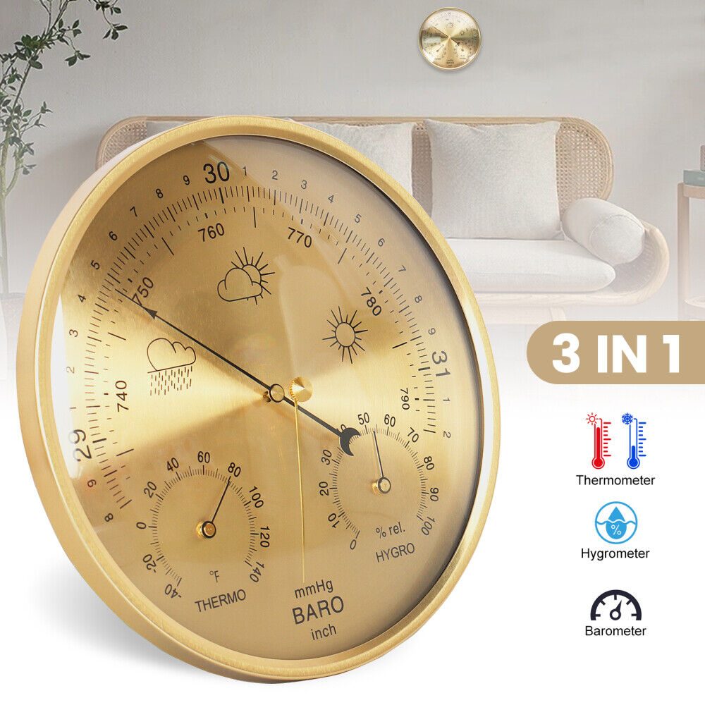 3in 1 Barometer Thermometer Hygrometer Weather Station Pressure Gauge In/Outdoor