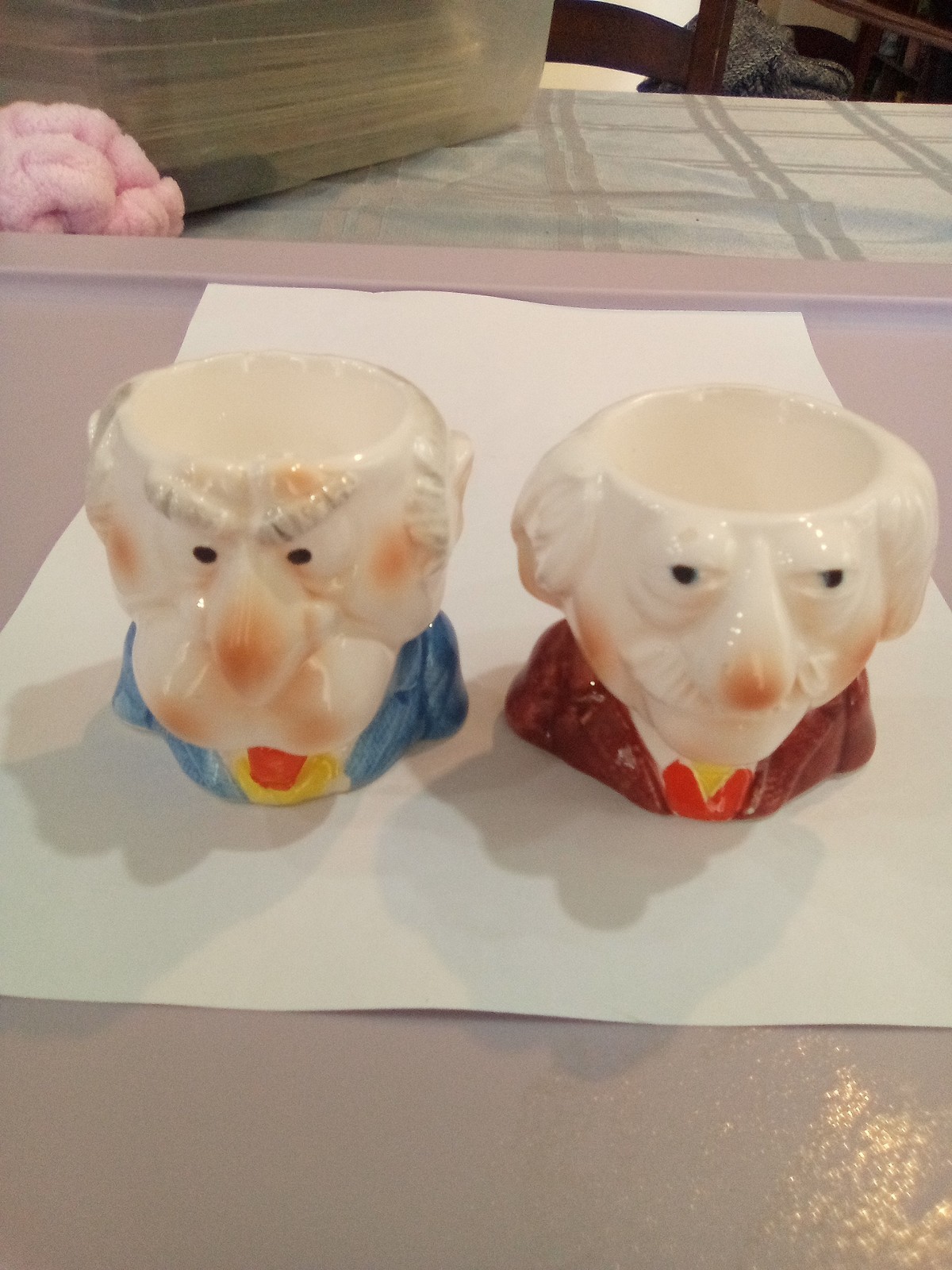 A Pair of Statler And Waldorf Ceramic Egg Cups