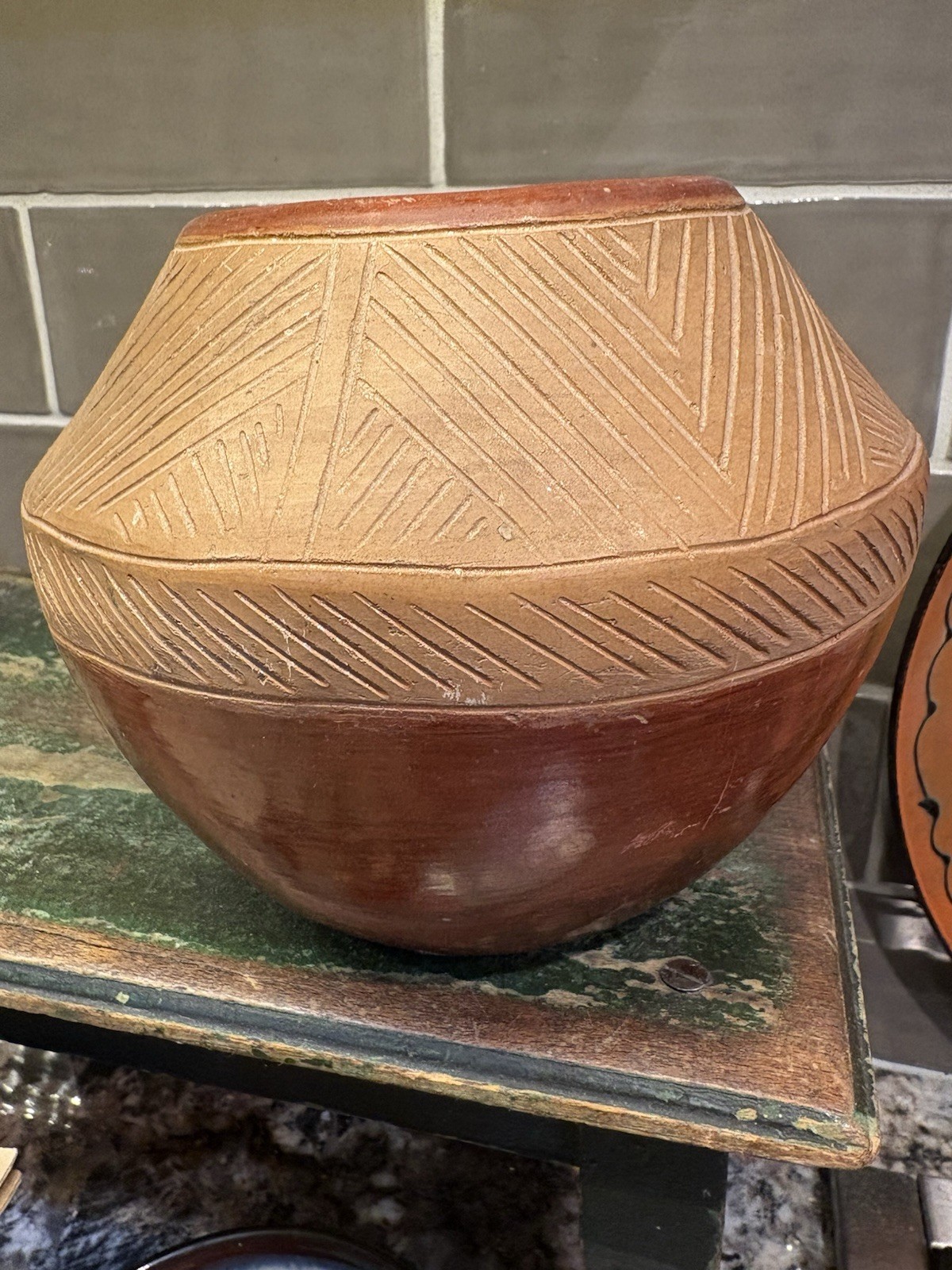 Vtg 1899-1978 Tomasita Montoya (ohkay Owingeh) Handcarved Redware Pottery Pot Vtg 1899-1978 Tomasita Montoya (ohkay Owingeh) Handcarved Redware Pottery Pot