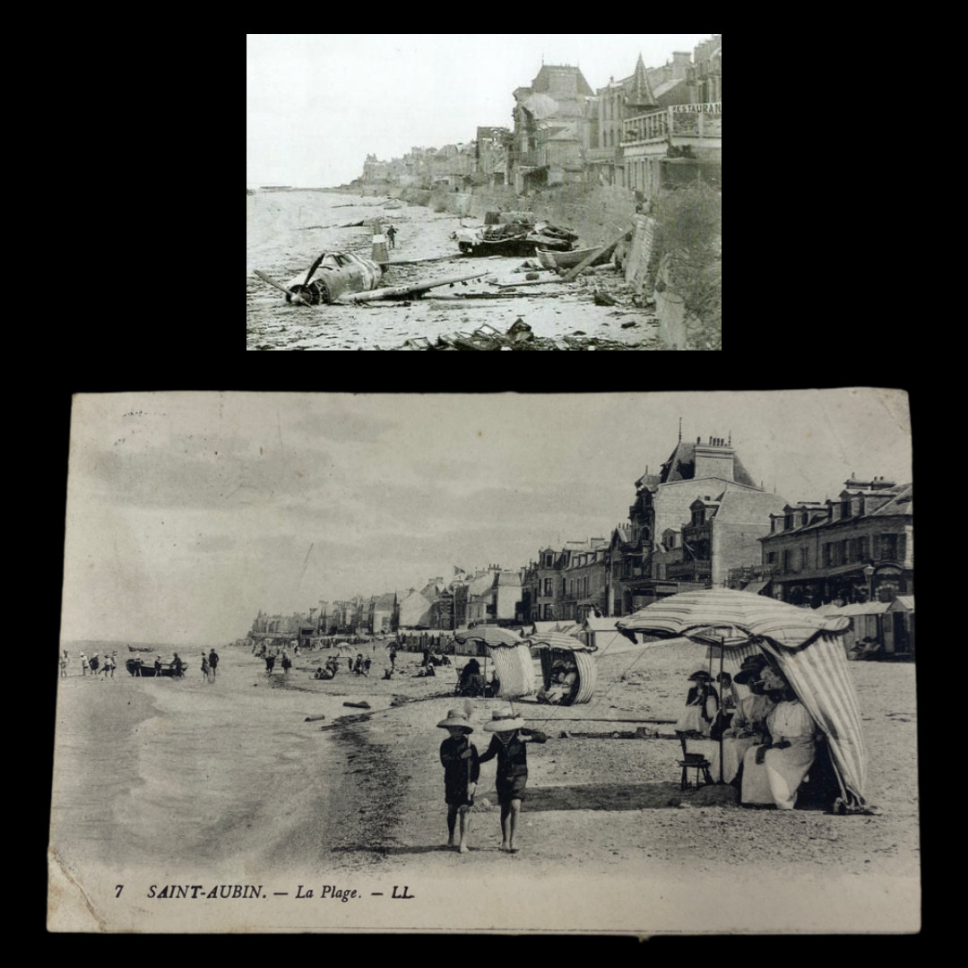 RARE WWII D-Day St.Aubin Juno Sword Beach Invasion Reconnaissance Postcard