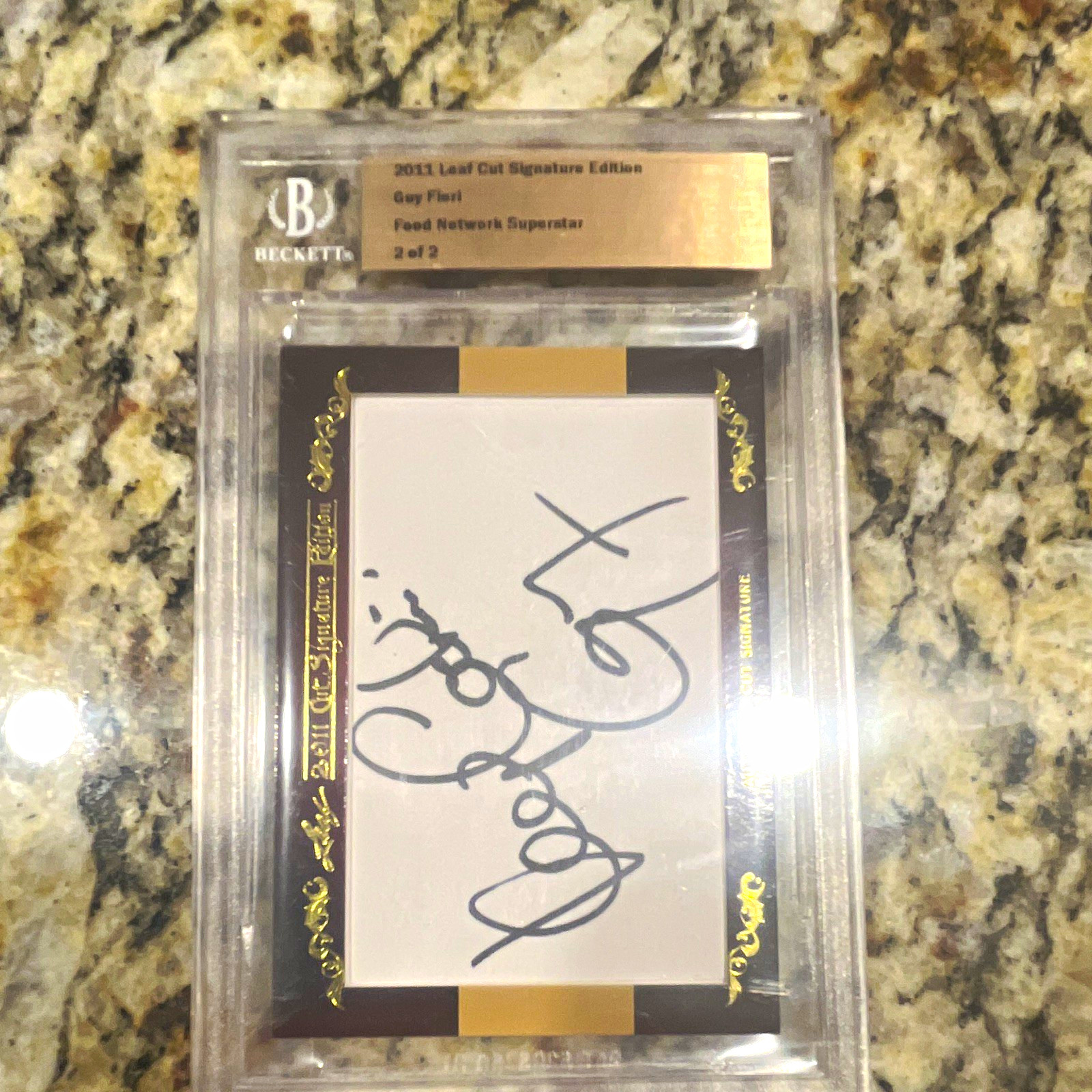 Guy Fieri Signed 2011 Leaf Cut Signature Edition Card, Beckett Authenticated