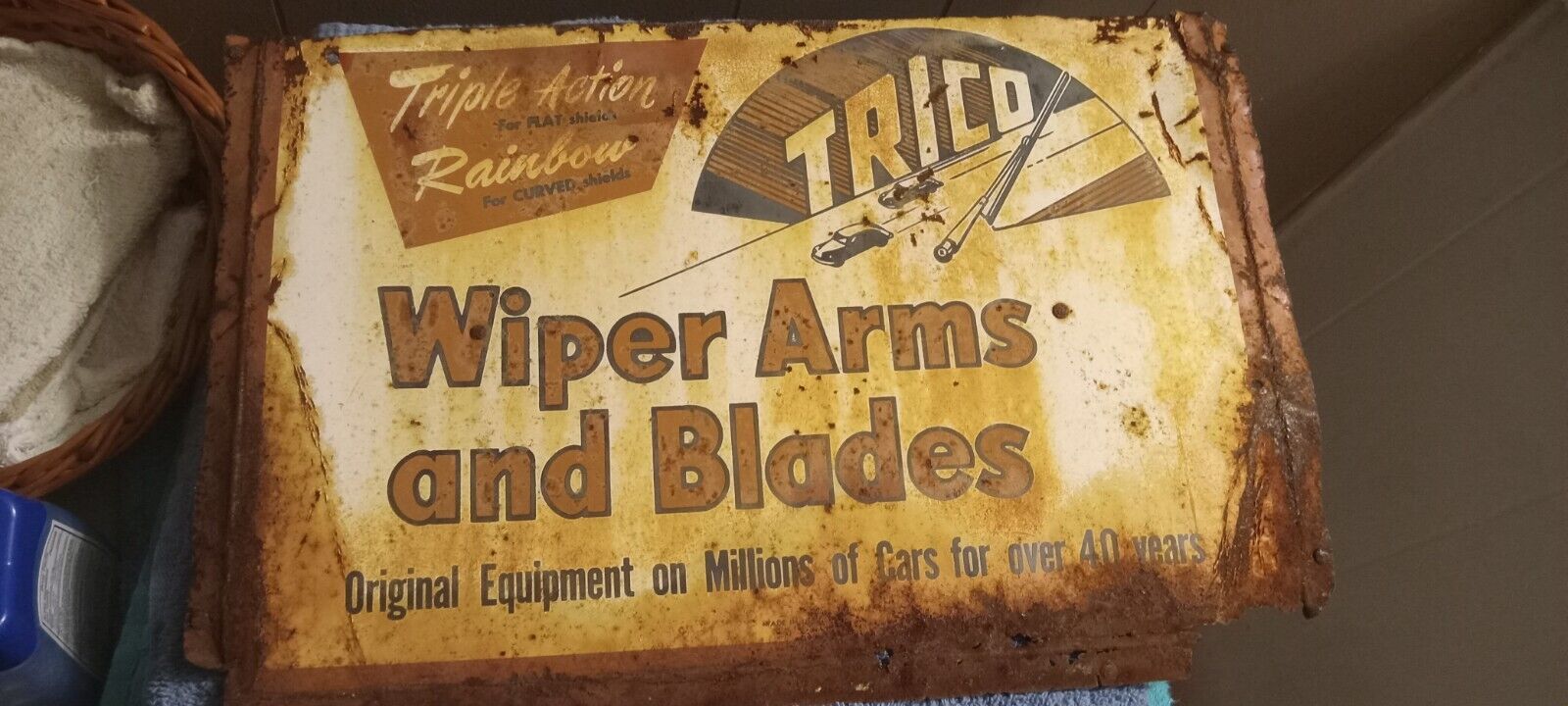 vintage trico wiper arms and blades sign
