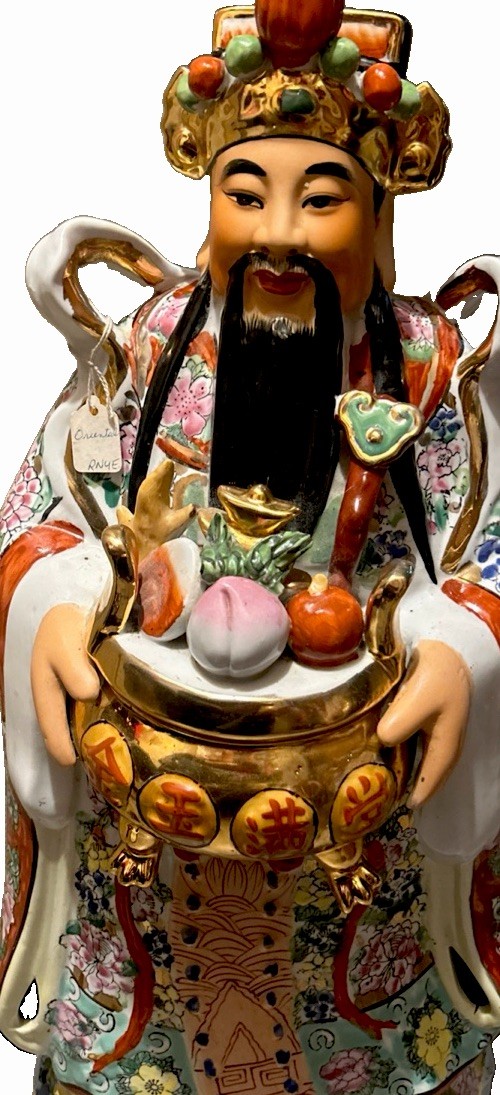 Oriental Sculpture 1950's China Caishen Wealth Massive Large 16