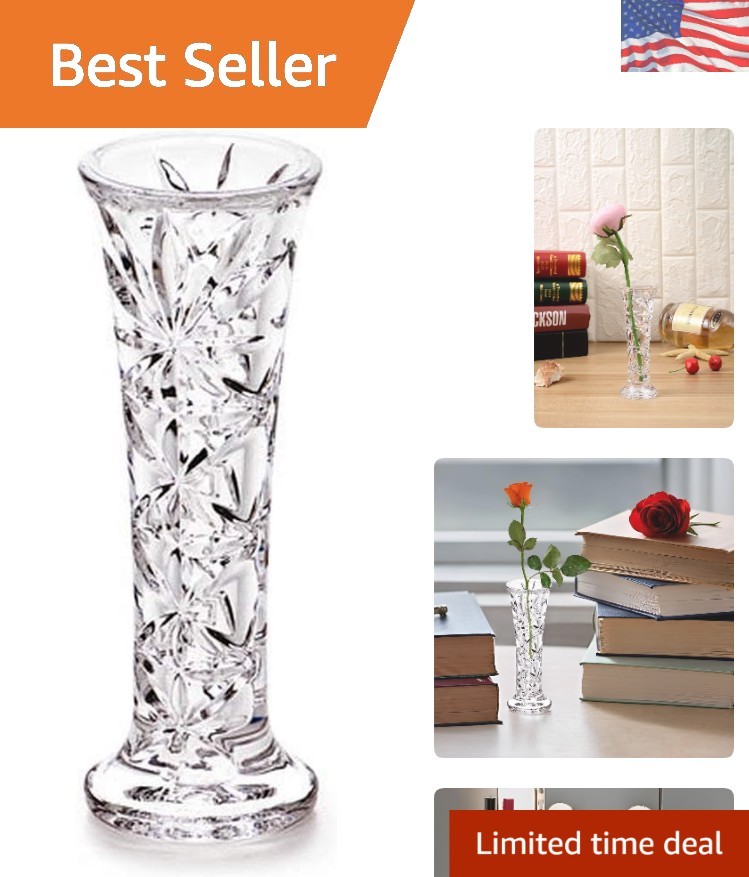 Stylish 6-Inch Crystal Acrylic Vase - Ideal for Weddings & Home Decor