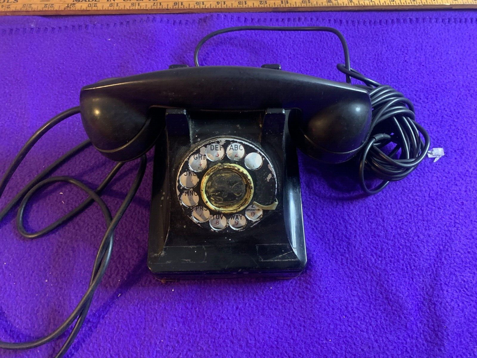 Vintage Black 1940's Bell Systems Desktop Phone-Works