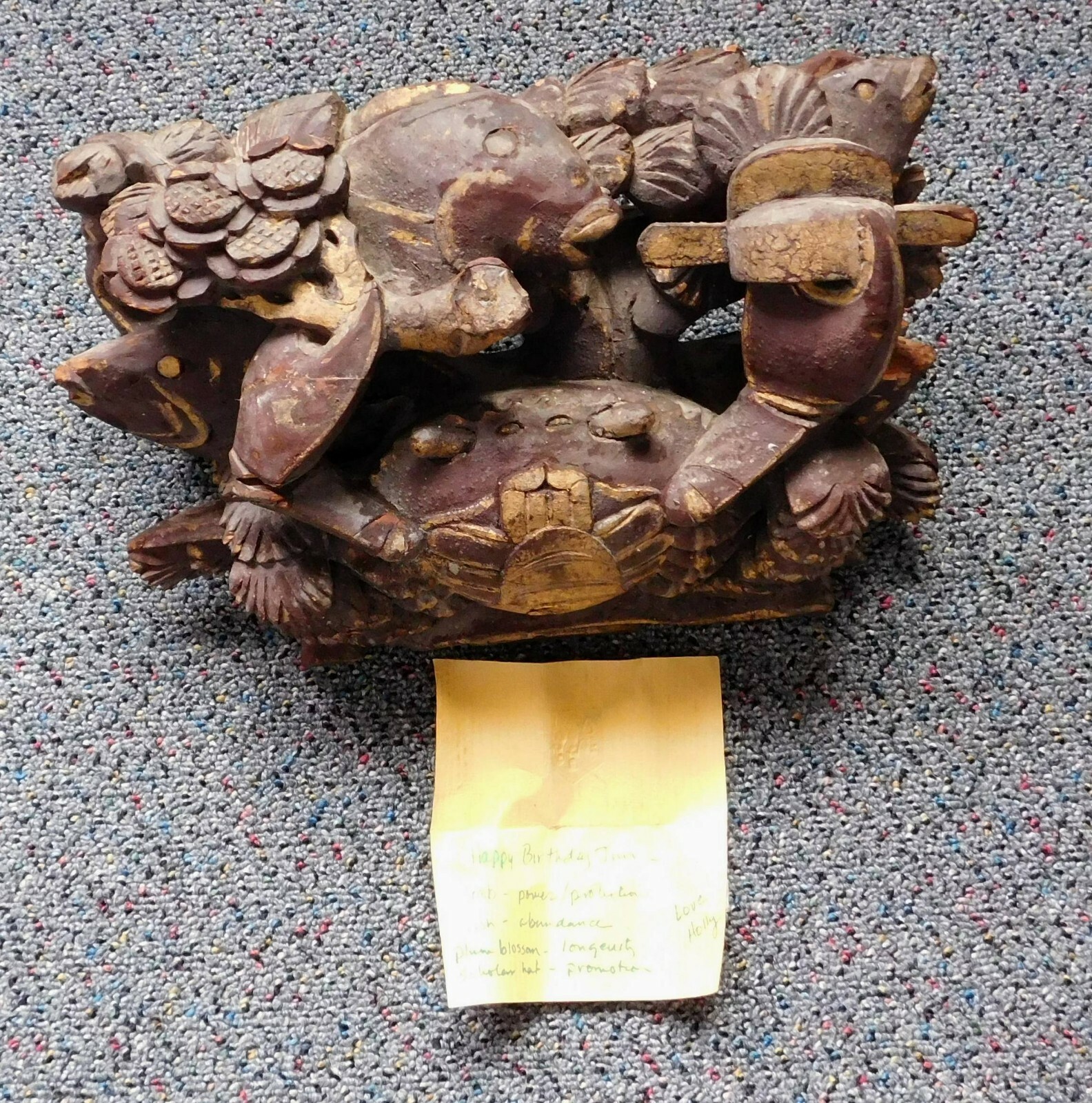 Antique Chinese Hand Carved Wood Sculpture Late Qing Dynasty Early Republic