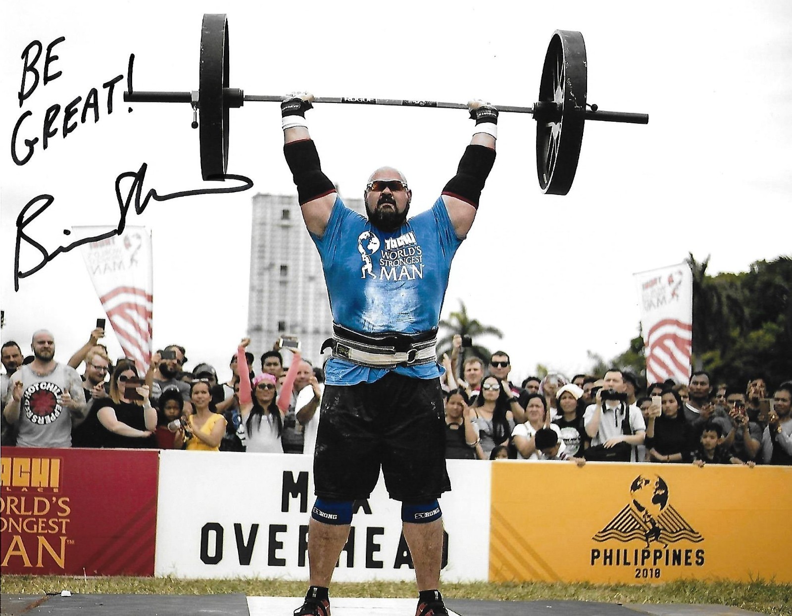 Brian Shaw signed/auto 8x10 photo Worlds Strongest's Man Legend RARE COA LOOK