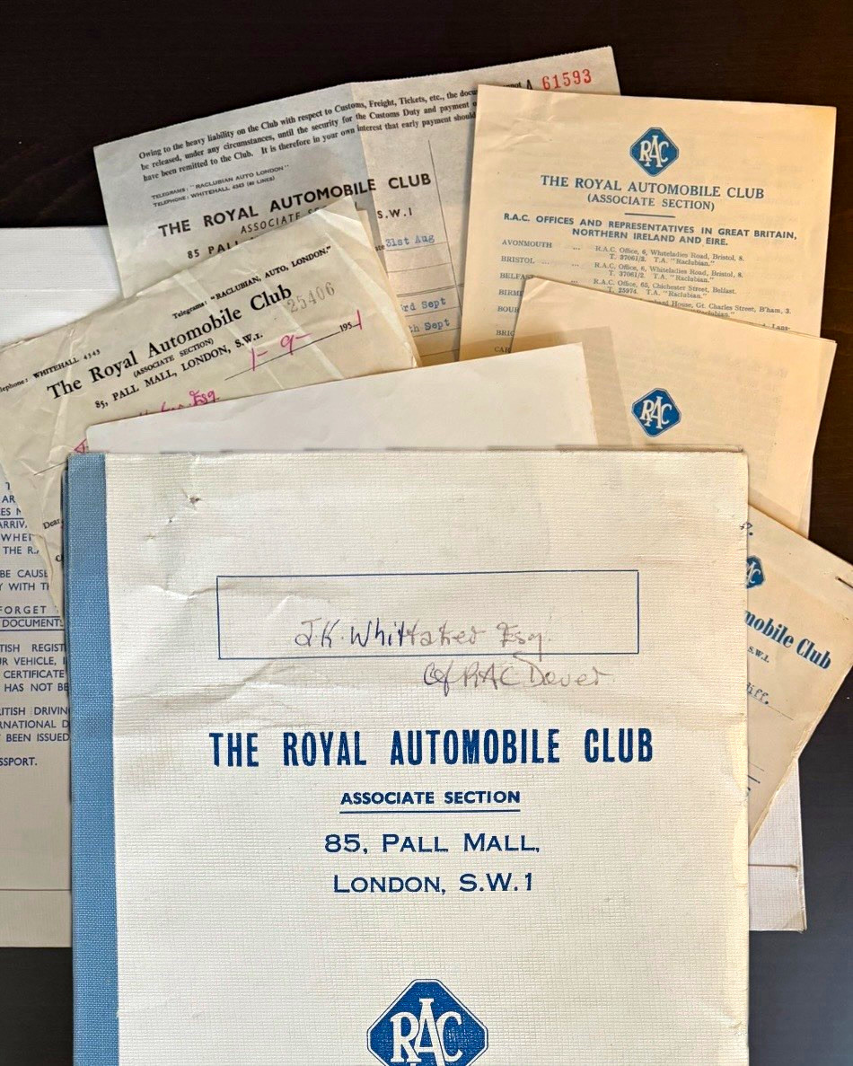 Vintage 1947-51 RAC Royal Automobile Club Continental Touring Documents Wallet