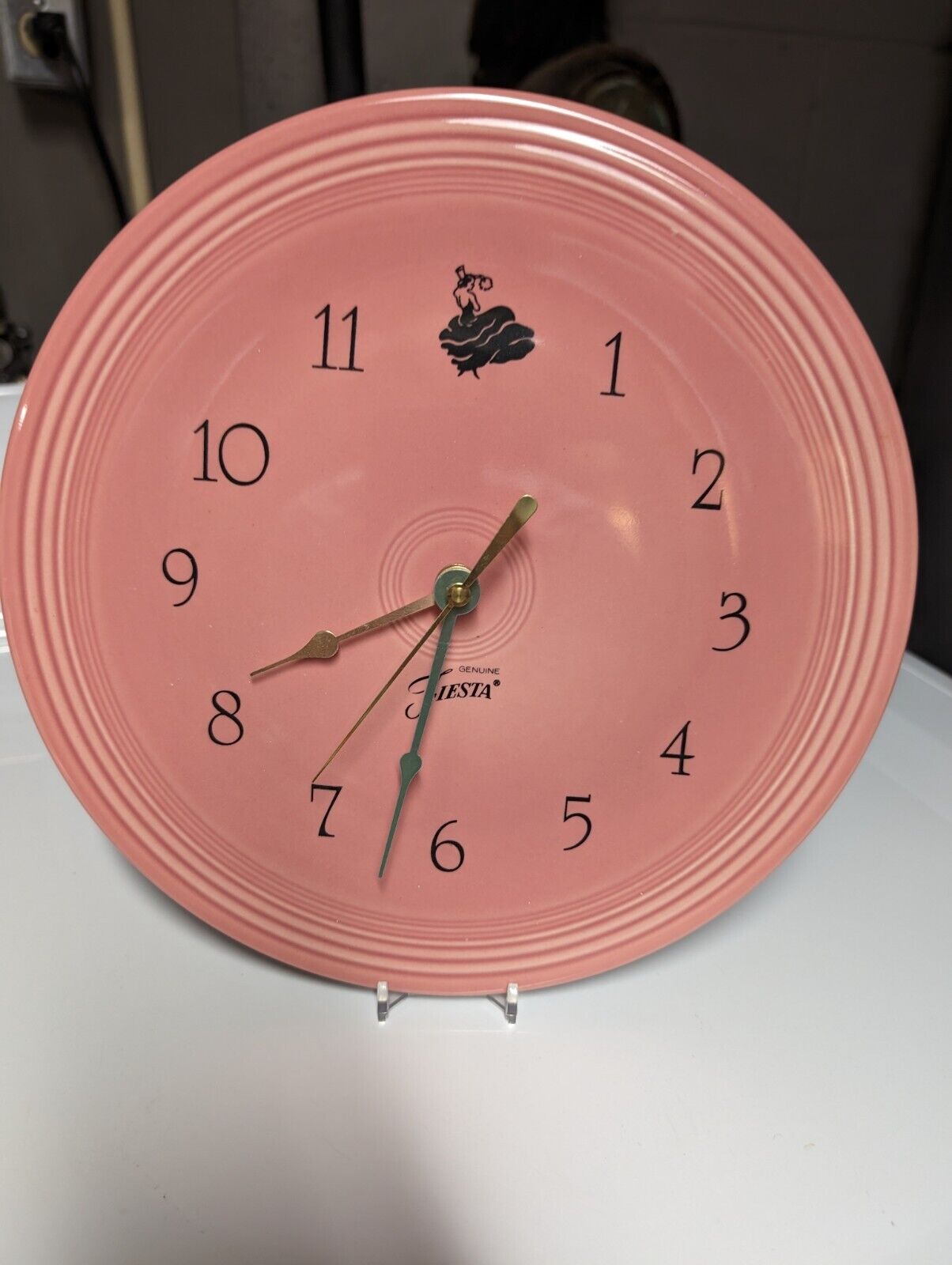 Genuine Fiesta Pink Clock. Retired Rare Piece. No Chips