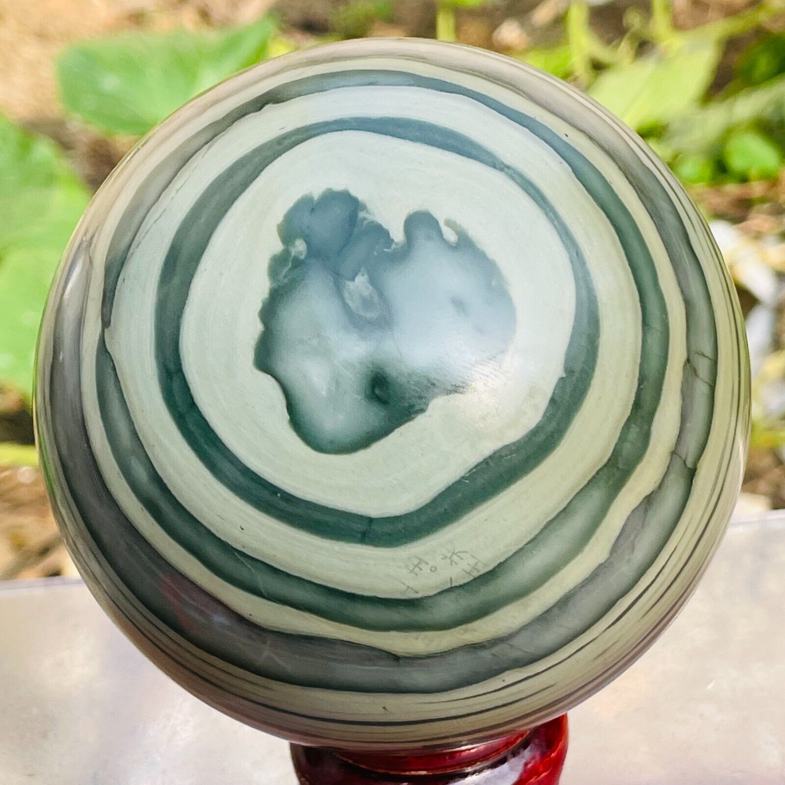 1155g Natural Green Chakra Zebra Jasper Ball Quartz Crystal Sphere Specimen