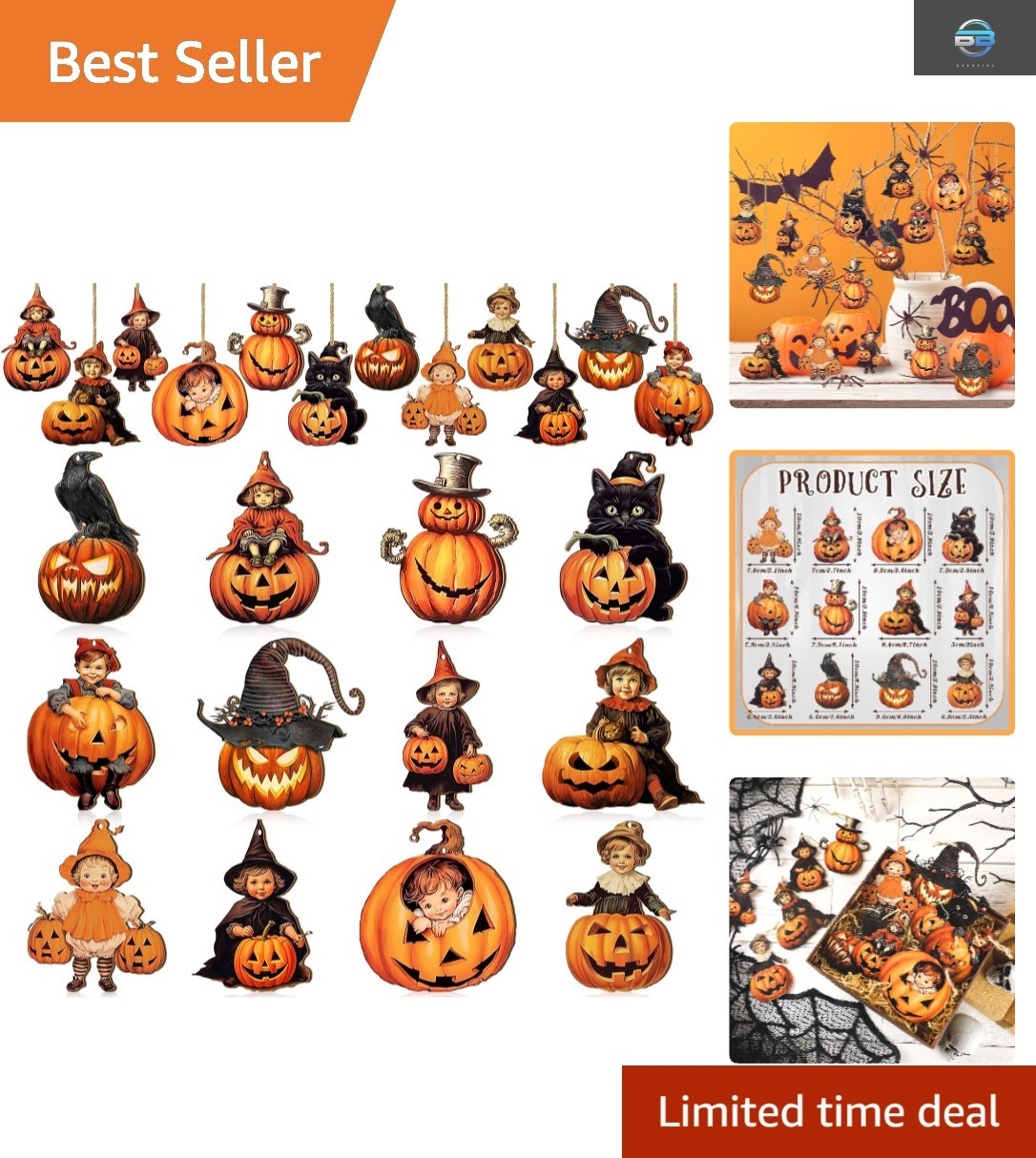 36-Piece Vintage Halloween Witch Tree Ornaments Set 36-Piece Vintage Halloween Witch Tree Ornaments Set