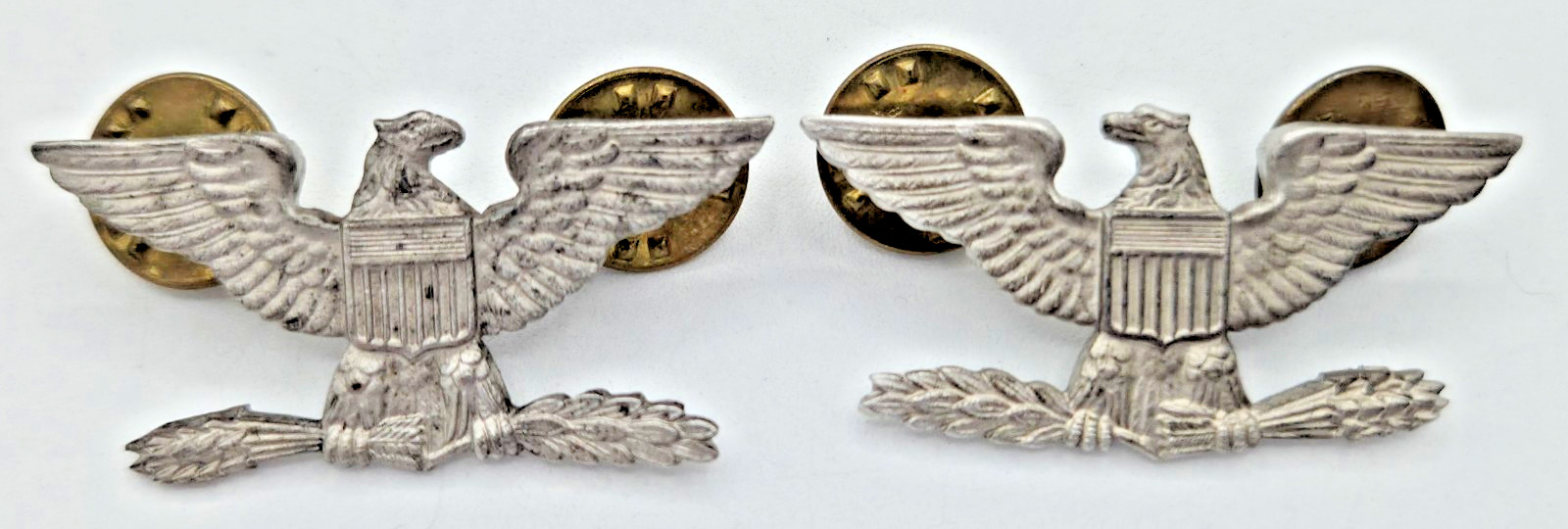 Vietnam War US ARMY COLONEL 🦅 Eagle Insignia 1/20 SILVER FILLED Krew GI PIN SET