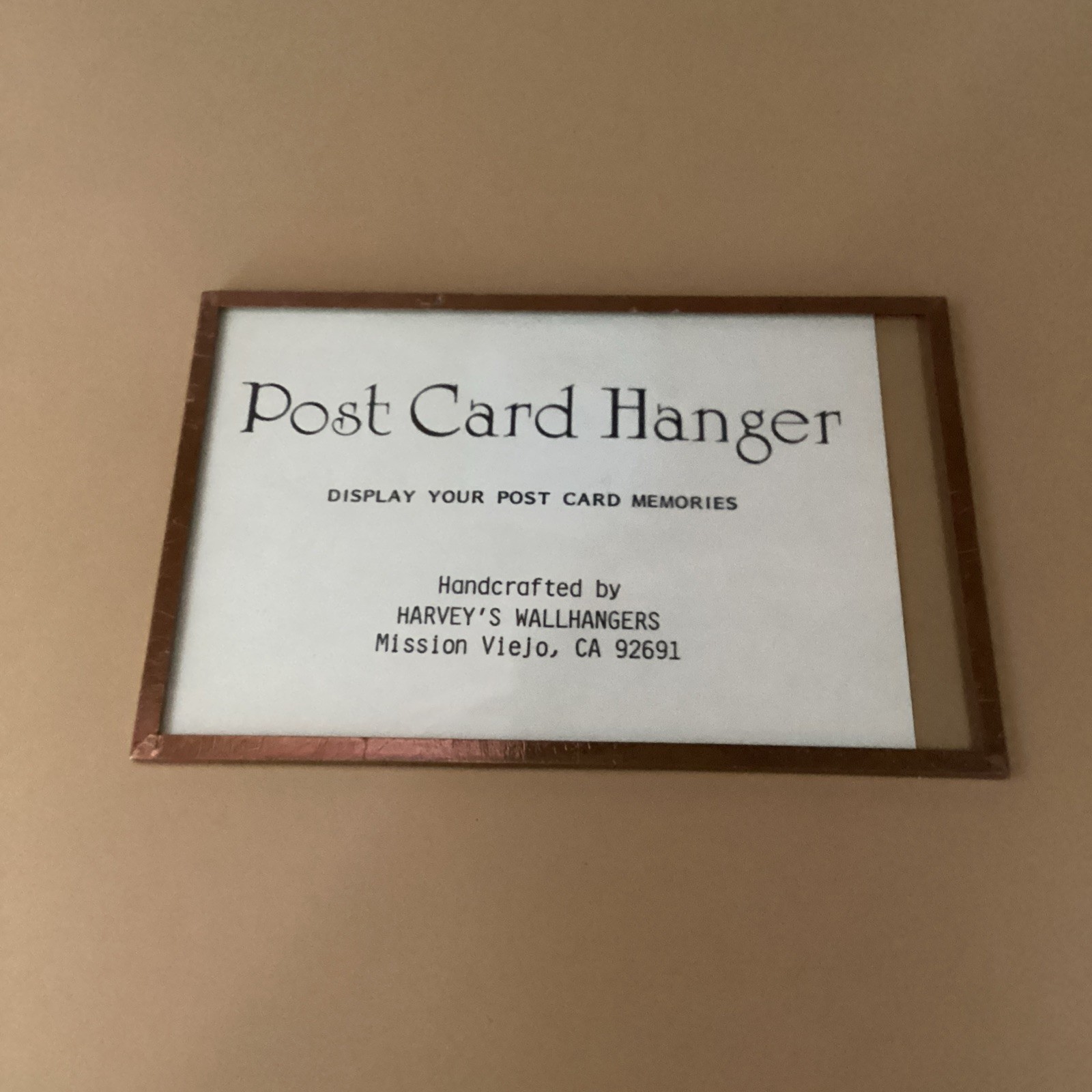 HARVEY\'S WALLHANGERS Antique Postcard Holder Brass 1 Frame 1900-1910 Landscape