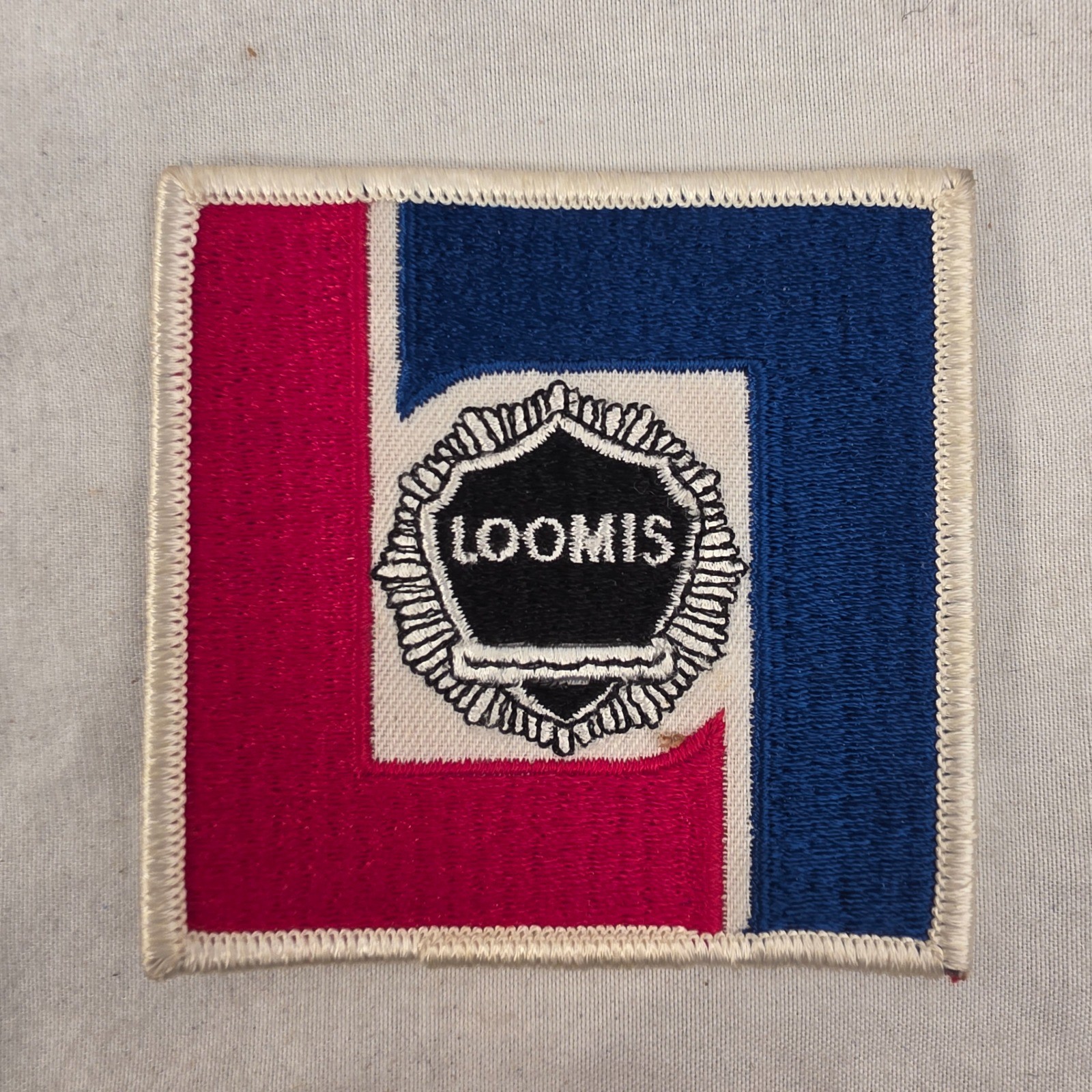Vintage Loomis Armored Car Security Guard Embroidered Uniform Patch 3x3 In