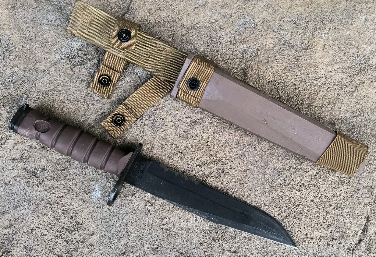 Vintage OKC3S Knife USMC Genuine Issue Bayont + Scabbard Ontario OKC-3S USA