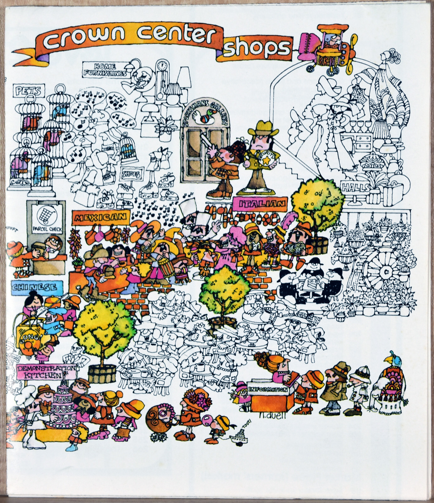1970s Brochure Folded Map Crown Center Shops Kansas City MO Trapp\'s Market
