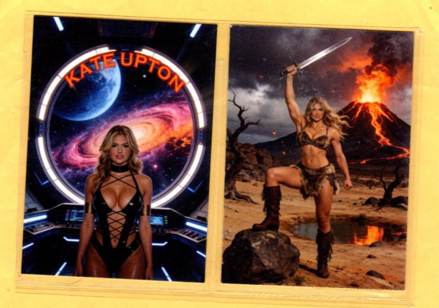 KATE UPTON      CUSTOM   NOVELTY TRADING CARD 2 CARDS