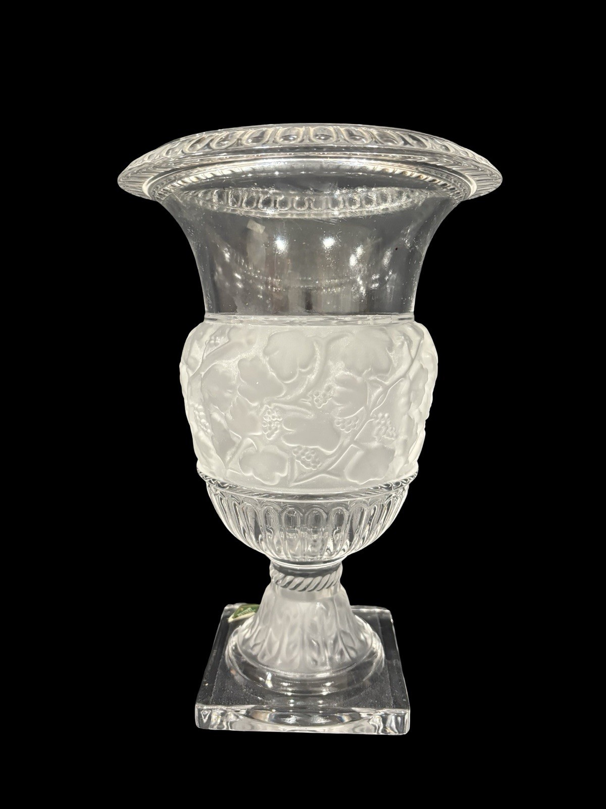 VTG SHANNON CRYSTAL OF GODINGER OF IRELAND LARGE URN GLASS FROSTED VASE
