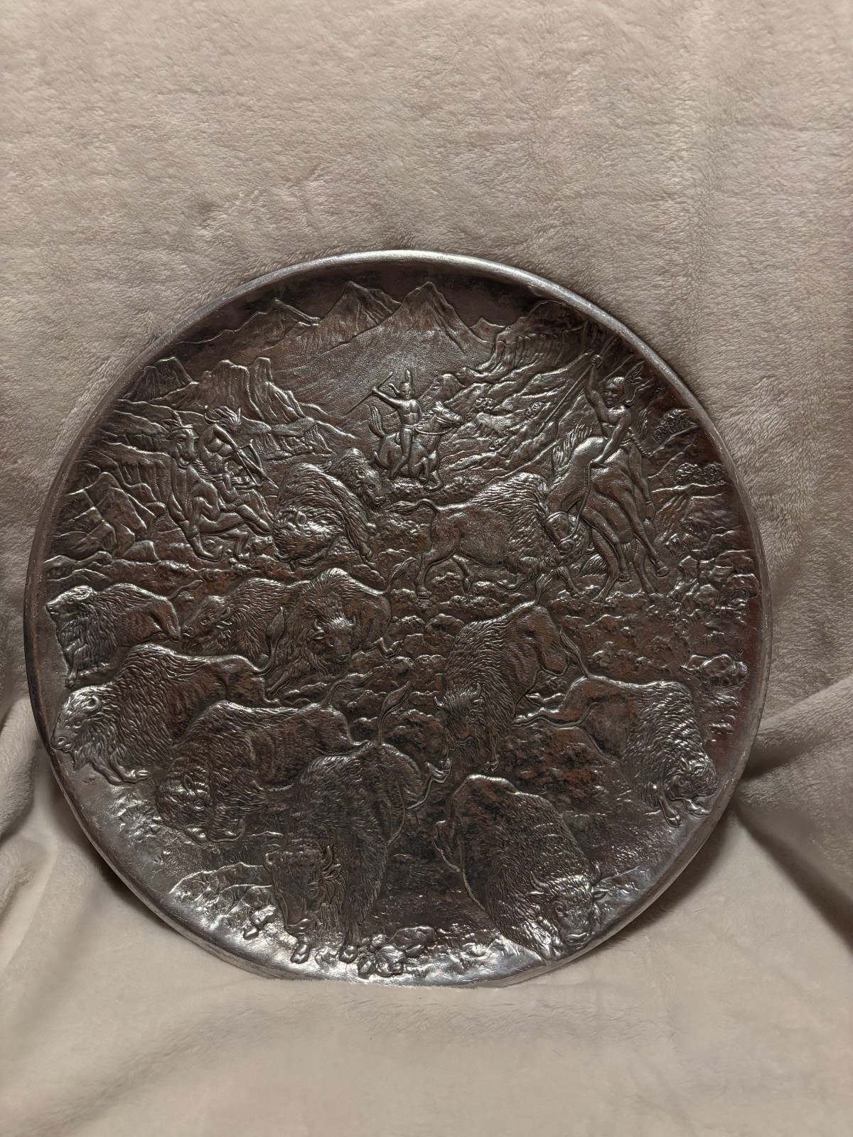 Arthur Court Buffalo Hunt tray & Vintage 1992 Leeber LTD. Elegance Parrot Plate
