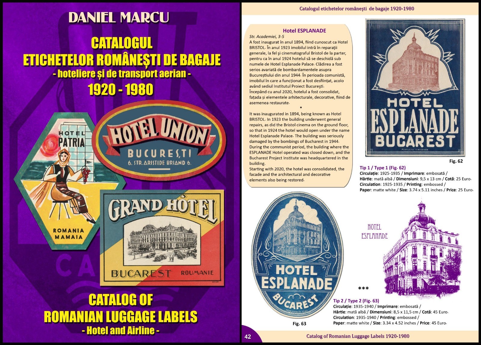 Catalog of Romanian Luggage Labels 1920-1980 (Hotel and Airline)