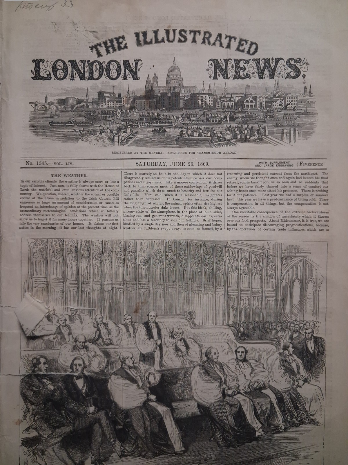 The Illustrated London News 1869 SATURDAY June 26 Victorian
