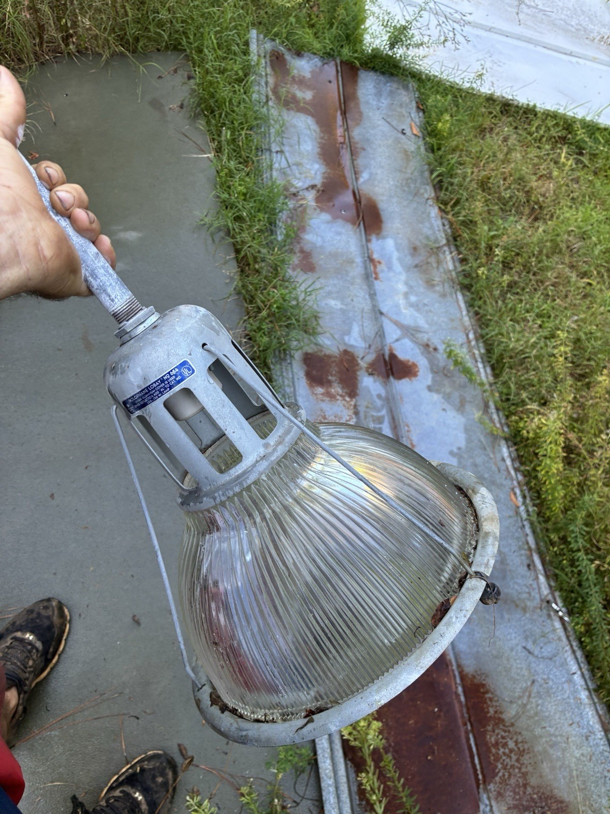 Vintage Holophane Lobay No 684 Industrial Light Fixture w/ Downrod