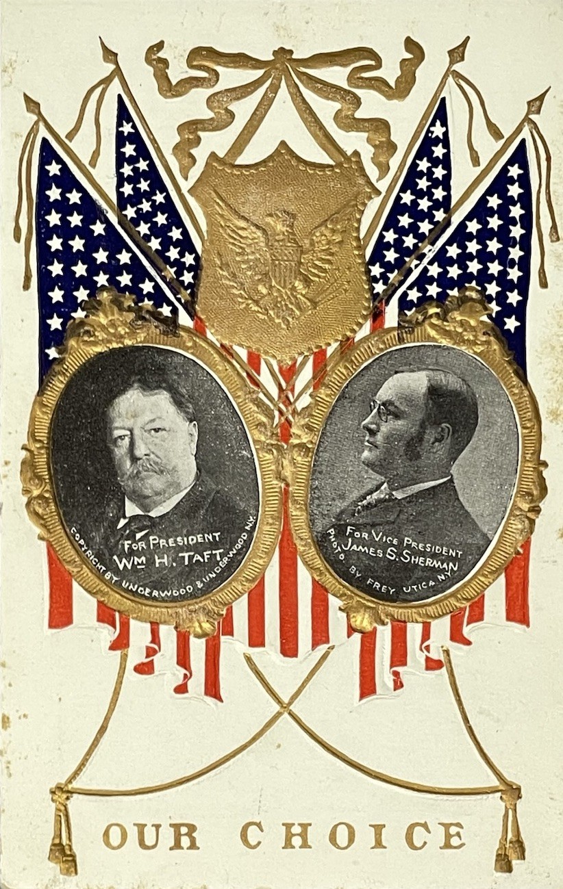 1908 Presidential Election Postcard William H Taft Embossed Portrait Unposted