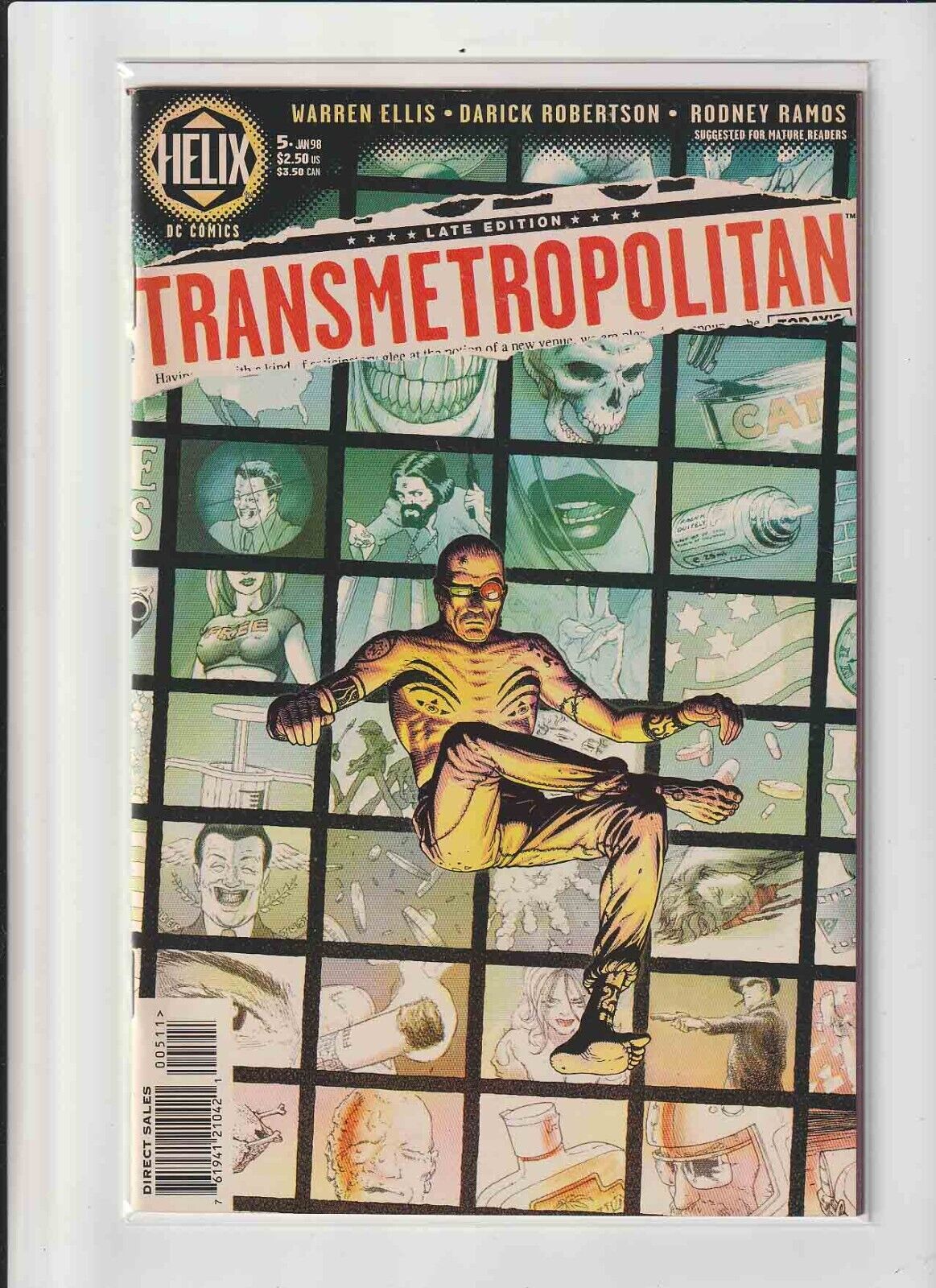Transmetropolitan #5 (1998) Frank Quitely Cover /  1st Appearance of Ziang Huai