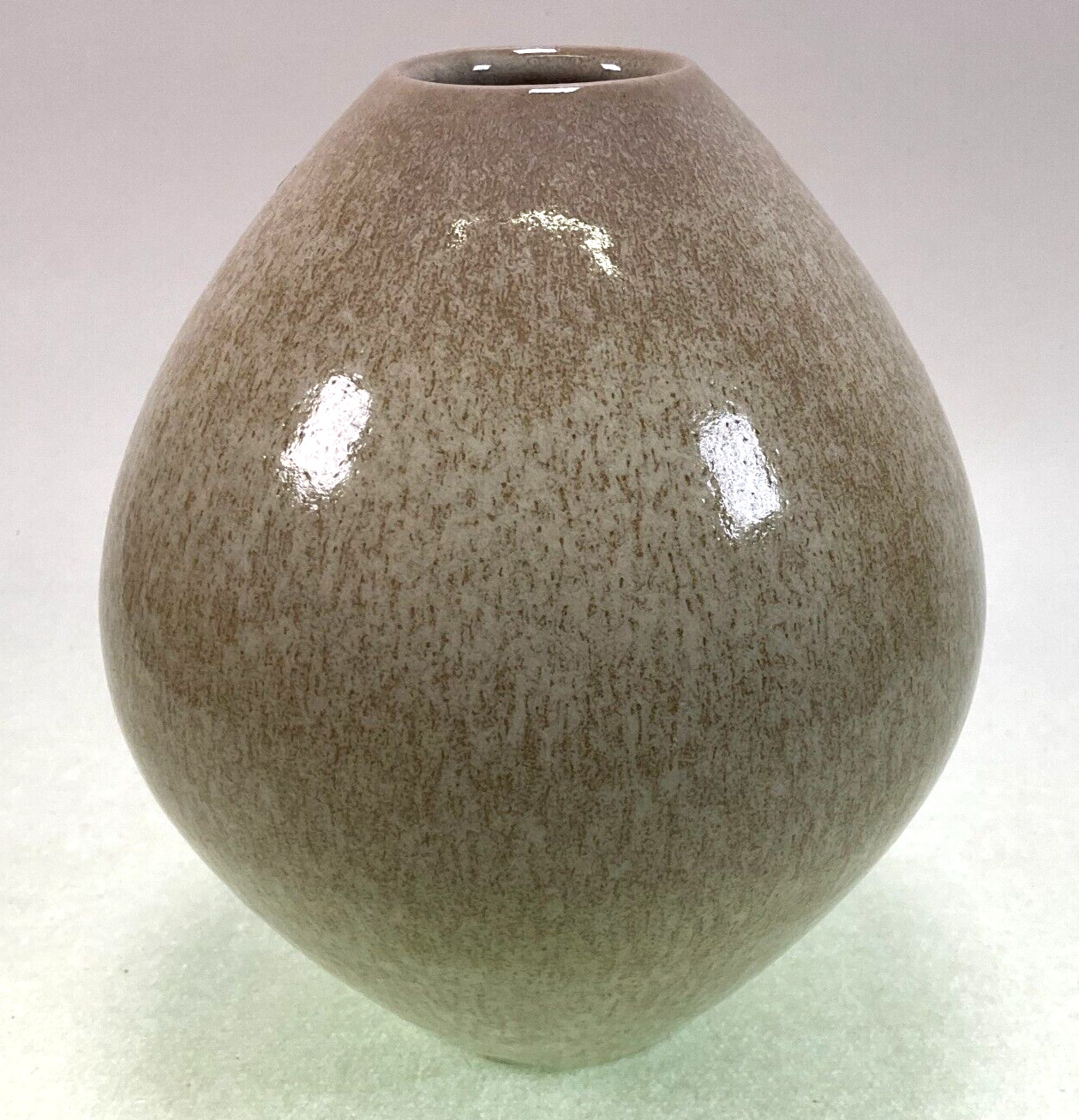 Art Pottery Teardrop Vase Drip Glaze 5 1/8