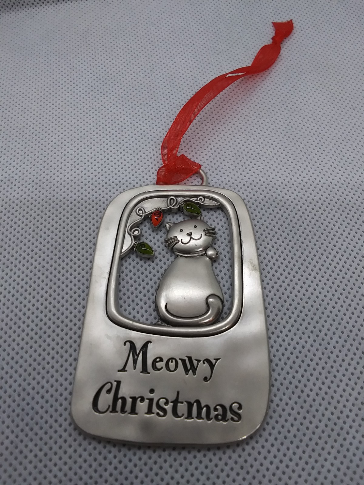 Meowy Christmas Cat or Santa Paws Dog Whimsical Christmas tree ornament Ganz
