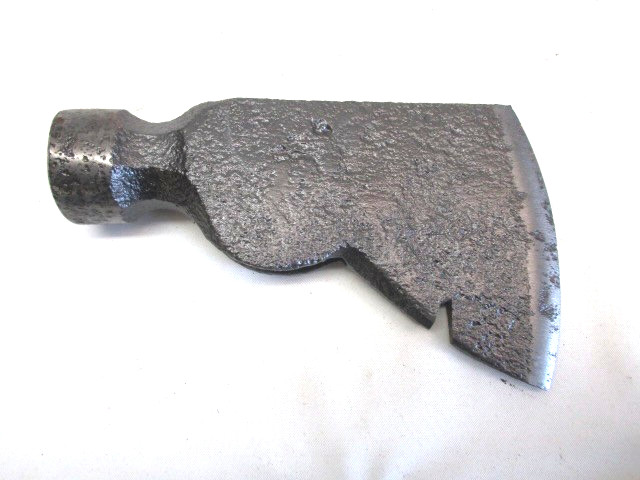 Vintage 1.5 pound  Construction Hatchet Head Waffle Face Nail Puller, rough