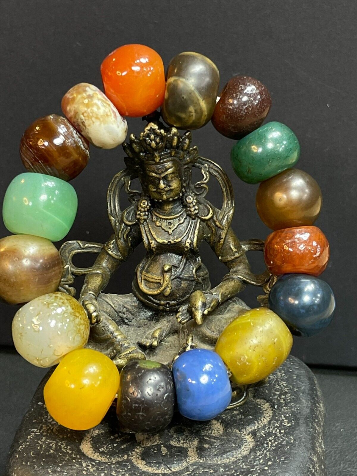 Tibetan Nepalese Himalayan Ancient agate Old Dzi Talisman  eye Beads Amulet