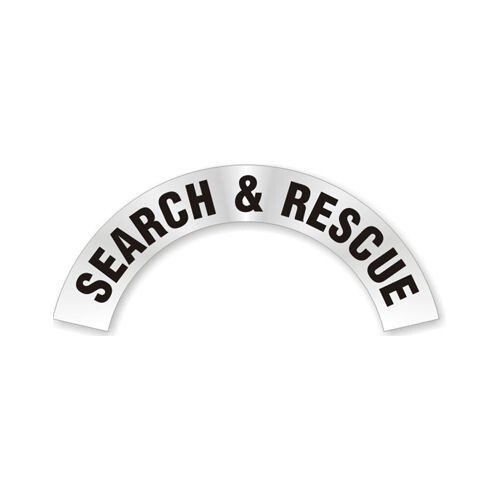 3x7 Inch Search & Rescue Helmet Crescent Rocker Rockers Reflective Sticker Decal