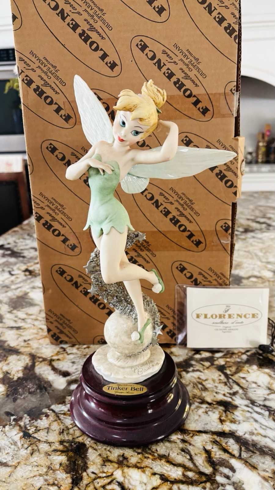 Disney Original Giuseppe Armani Florence Sculpture “Tinkerbell” Made In Italy Disney Original Giuseppe Armani Florence Sculpture “Tinkerbell” Made In Italy