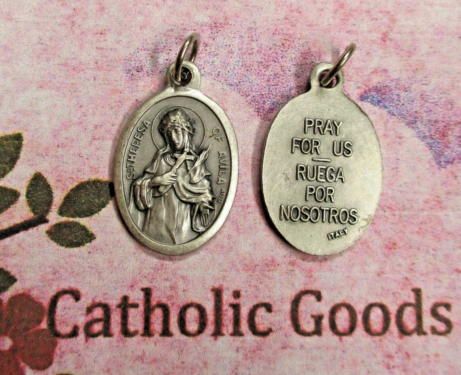 St. Saint Theresa of Avila - Pray for Us (Spanish) - Silver-tone  OX 1\