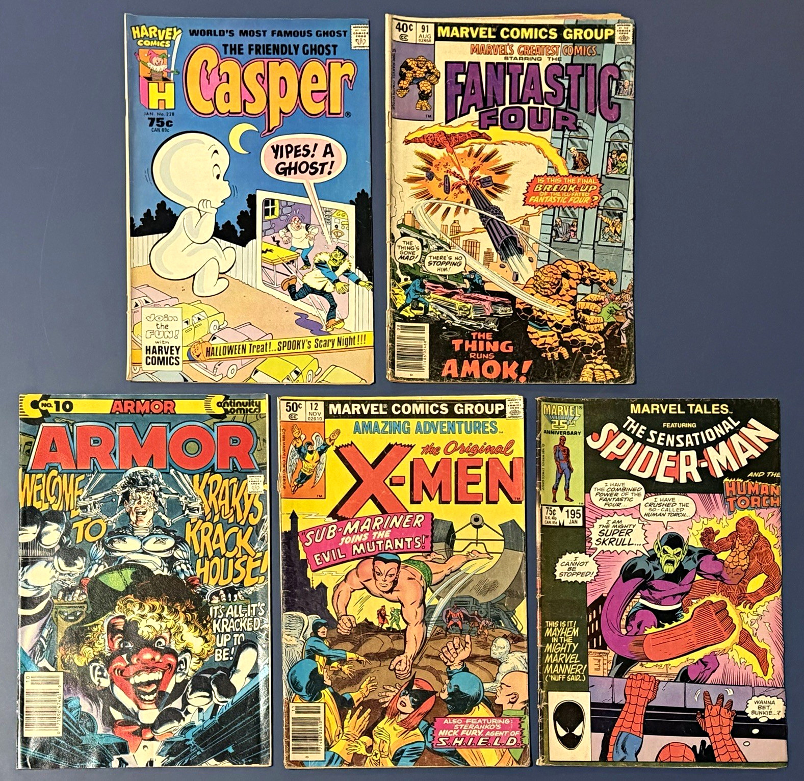 Amazing Adventures 12 X-Men Marvels Greatest 91 FF Casper 228 Armor 10 Lot of 5